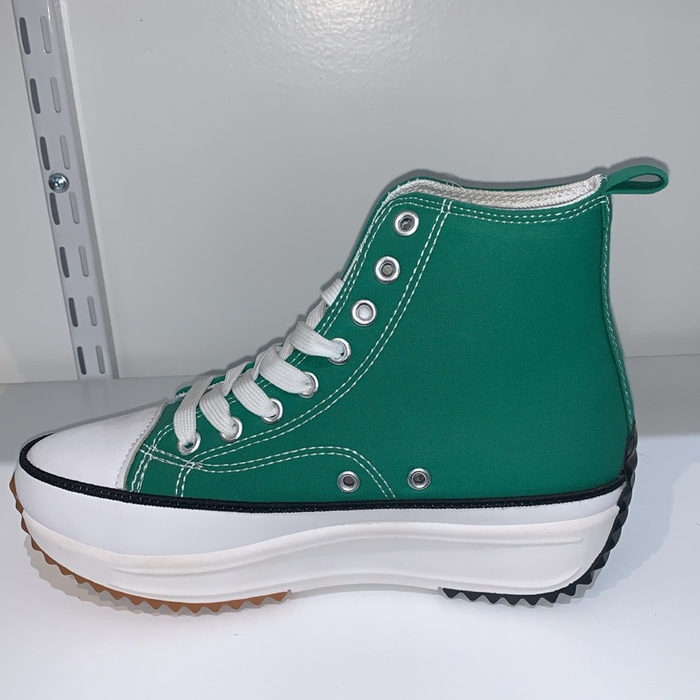 GREEN HIGH TOP CANVAS SNEAKERS - Picture 6 of 7